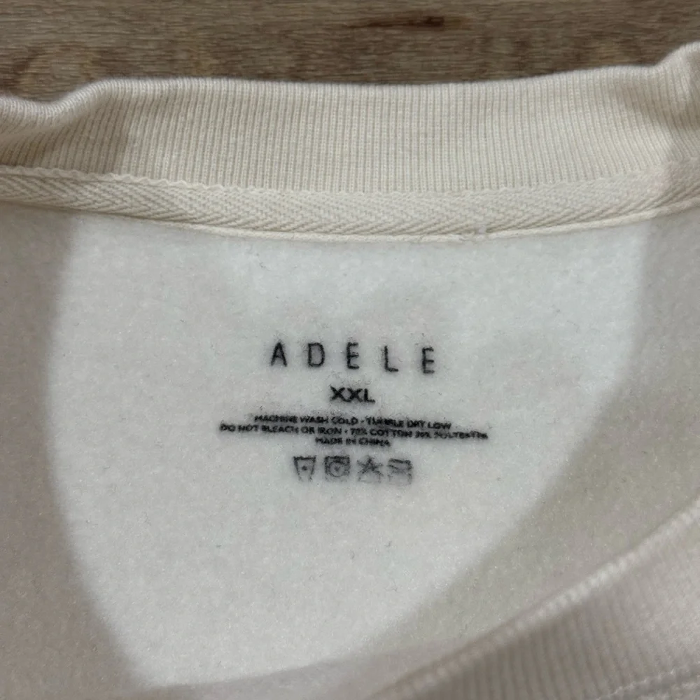 Adele 'Hello It's Me' Off White Crewneck Pullover Sweatshirt Size XXL - Picture 3 of 4
